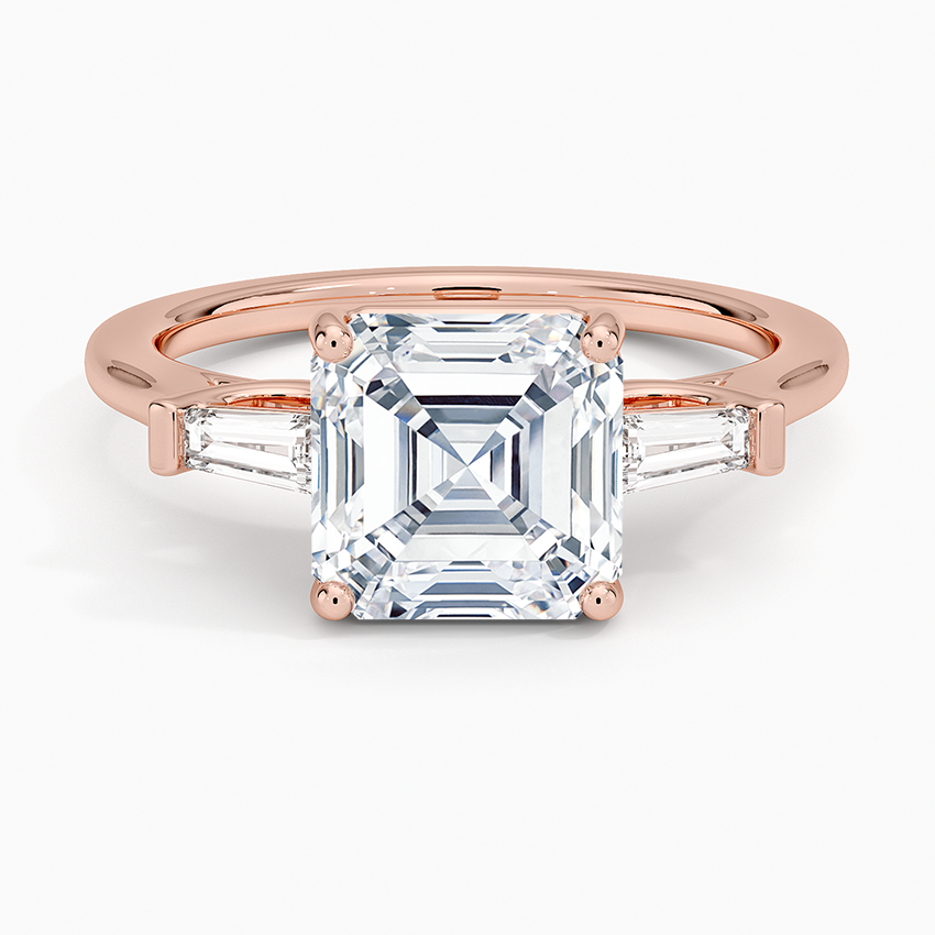 Symphony Perfect Fit Tapered Baguette Diamond Ring - Asscher Cut Center Stone
