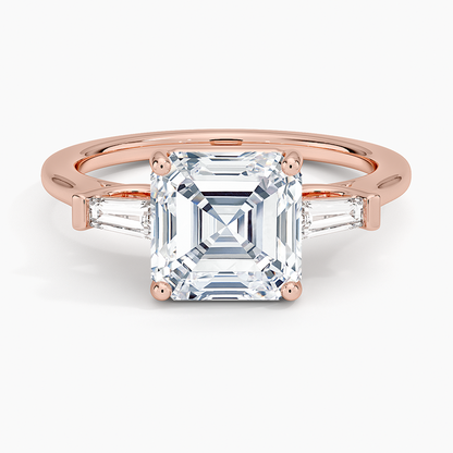 Symphony Perfect Fit Tapered Baguette Diamond Ring - Asscher Cut Center Stone