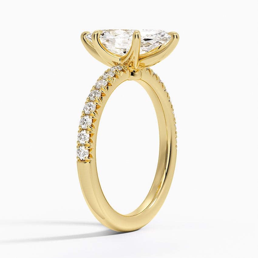 Amelie Half Coverage Diamond Ring - Marquise Center Stone