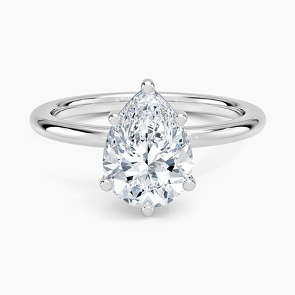 Sydney Perfect Fit 2mm Solitaire Ring - Pear Center Stone