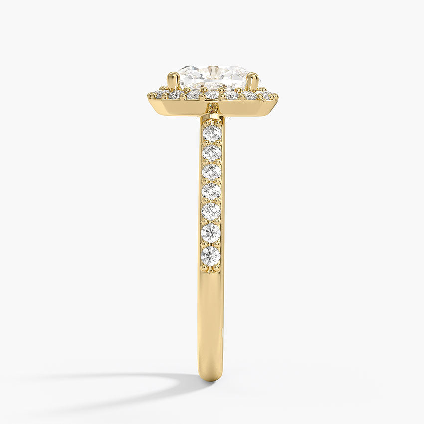 Halo Diamond Ring with Side Stones (1/3 ct. tw.) - Cushion Cut Center Stone