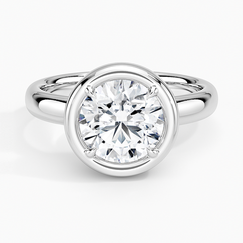 Andrea Bezel Prong Ring - Round Center Stone