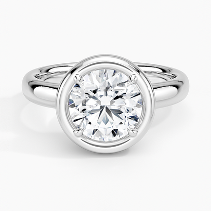Andrea Bezel Prong Ring - Round Center Stone