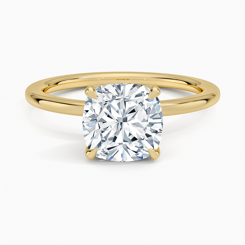 1.5mm Petite Elodie Perfect Fit Solitaire Ring - Cushion Cut Center Stone