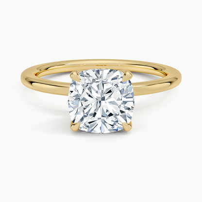 1.5mm Petite Elodie Perfect Fit Solitaire Ring - Cushion Cut Center Stone
