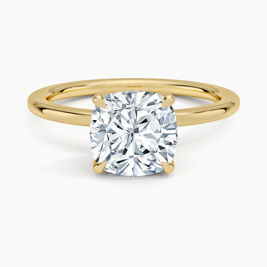 1.5mm Petite Elodie Perfect Fit Solitaire Ring - Cushion Cut Center Stone