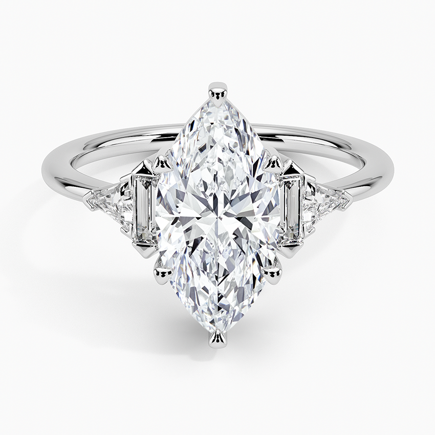 Edie Art Deco Diamond Ring (1/4 ct. tw.) - Marquise Center Stone