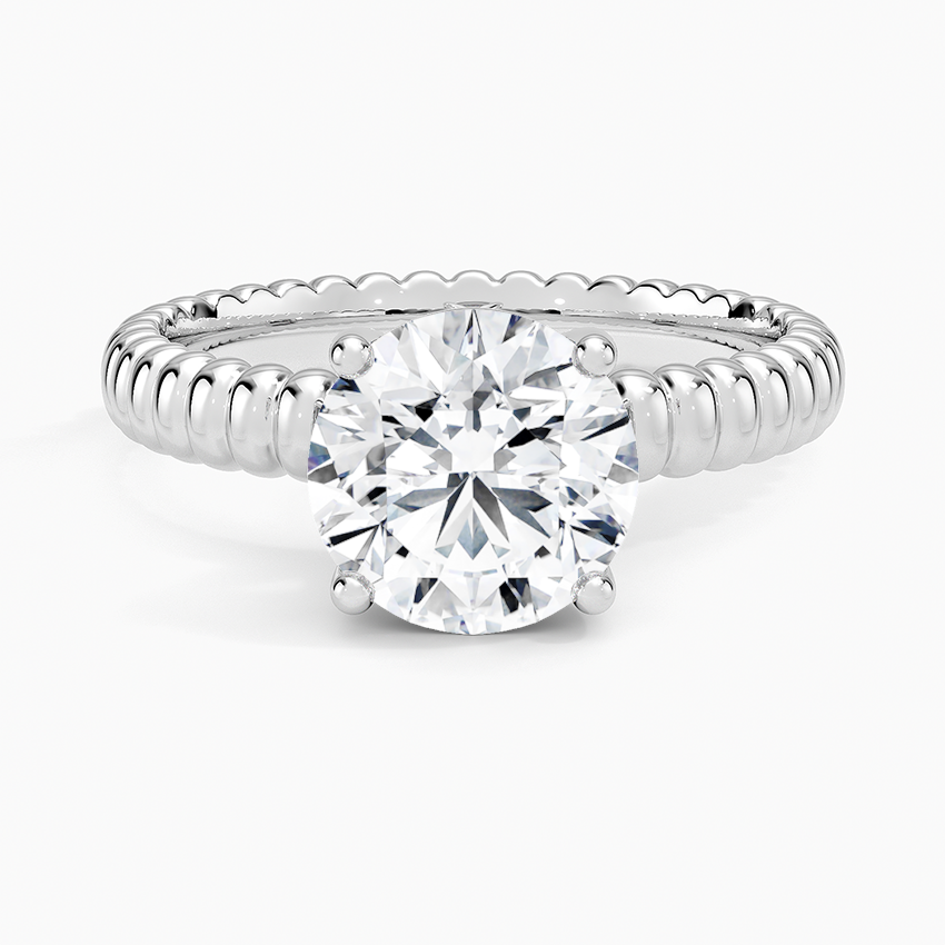 Petra Textured Solitaire Ring - Round Center Stone