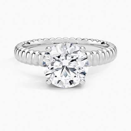 Petra Textured Solitaire Ring - Round Center Stone