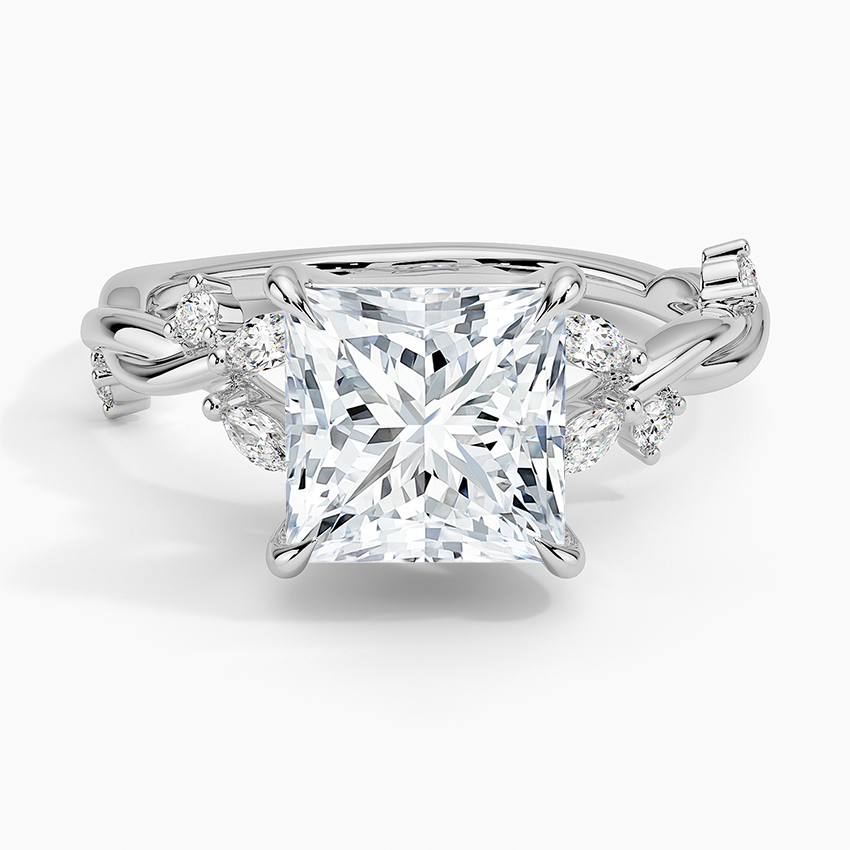 Azalea Twist Diamond Ring - Princess Cut Center Stone