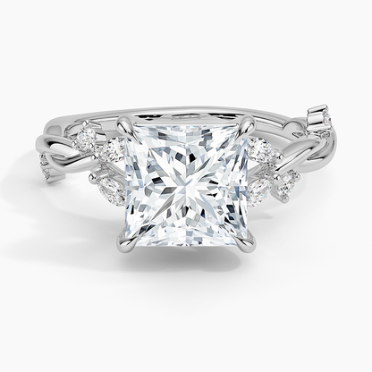 Azalea Twist Diamond Ring - Princess Cut Center Stone
