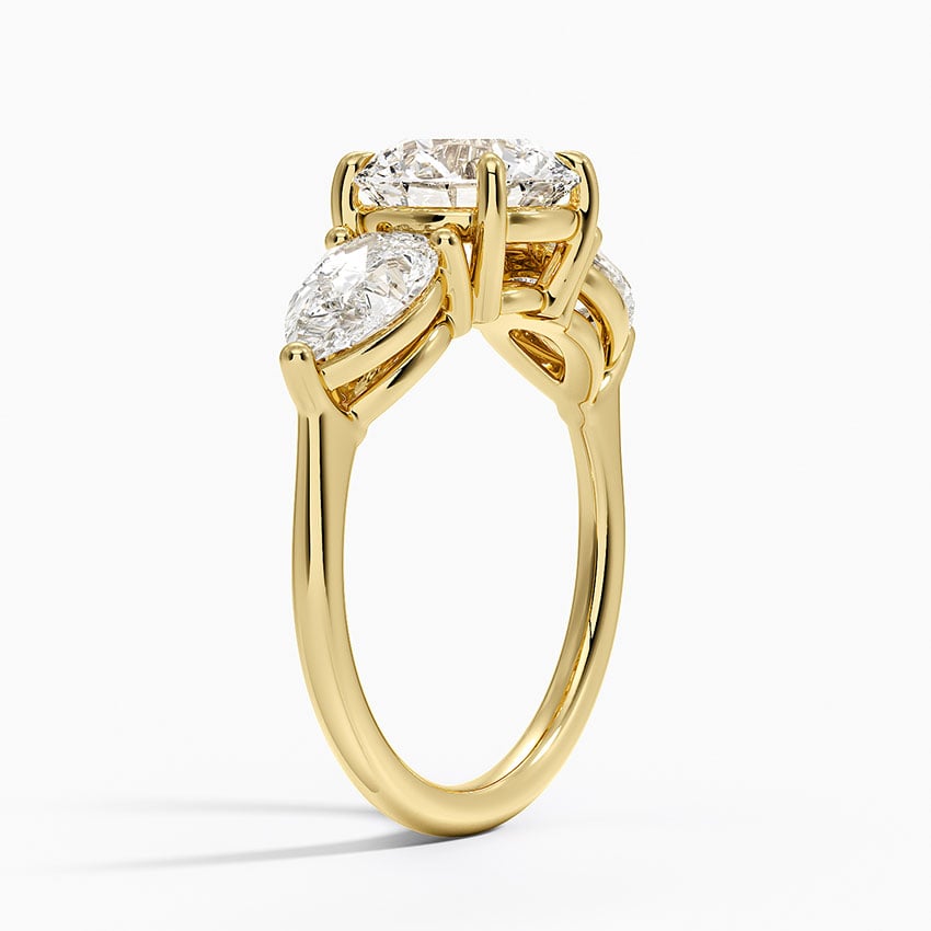 Luxe Opera Three Stone Diamond Ring (1 1/3 ct. tw.) - Round Center Stone