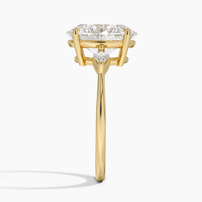Cometa Three Stone Diamond Ring - Oval Center Stone
