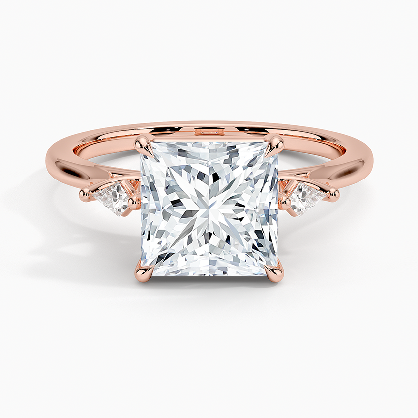 Petite Cometa Perfect Fit Three Stone Diamond Ring - Princess Cut Center Stone