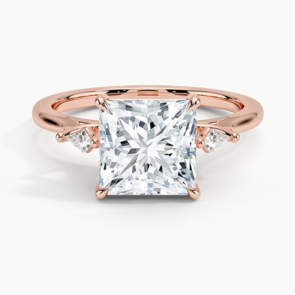 Petite Cometa Perfect Fit Three Stone Diamond Ring - Princess Cut Center Stone