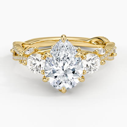 Luxe Secret Garden Three Stone Diamond Ring (1 ct. tw.) - Pear Center Stone