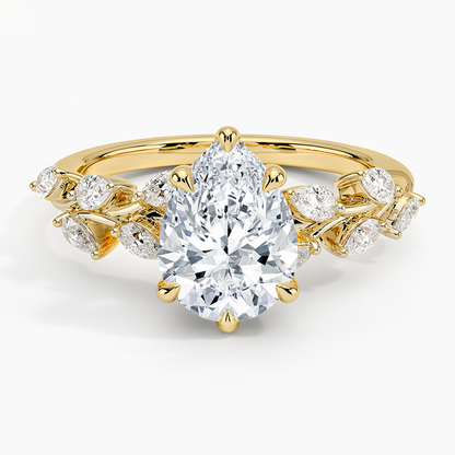 Amaranta Diamond Ring (1/2 ct. tw.) - Pear Cut Center Stone