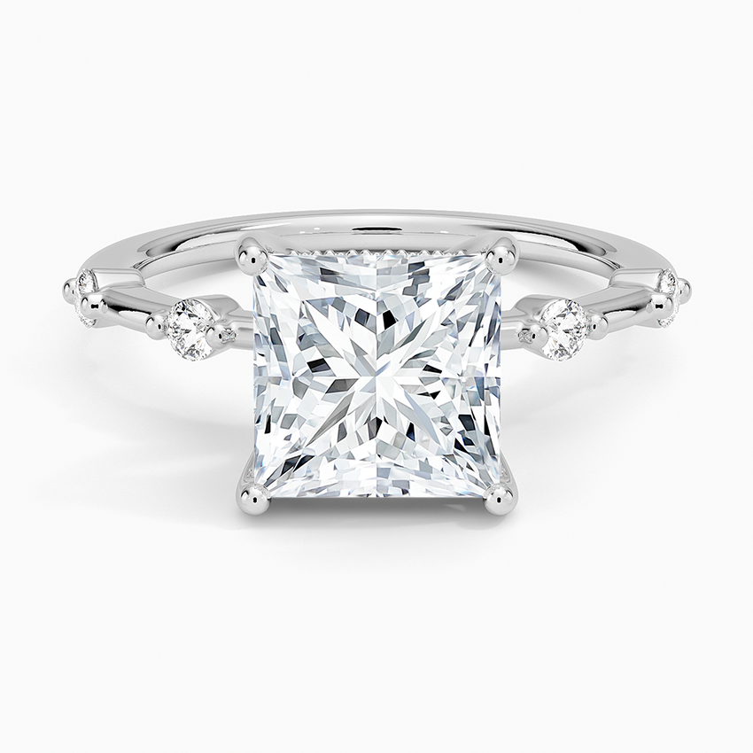 Aimee Hidden Halo Diamond Ring - Princess Cut Center Stone