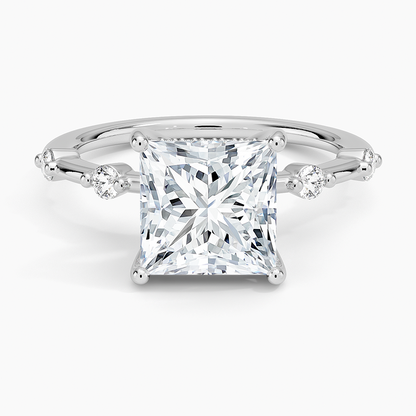 Aimee Hidden Halo Diamond Ring - Princess Cut Center Stone