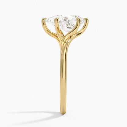 Delilah Twist Solitaire Ring - Pear Cut Center Stone