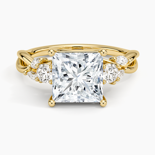 Willow Three Stone Diamond Ring (1/3 ct. tw.) - Princess Cut Center Stone