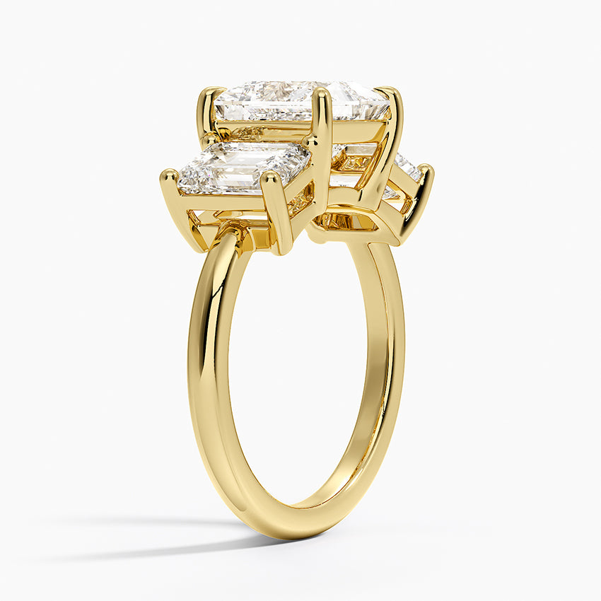 Luxe Rhiannon Three Stone Diamond Ring (1 1/10 ct. tw.) - Princess Cut Center Stone