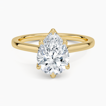 Elodie Cathedral Solitaire Ring - Pear Center Stone