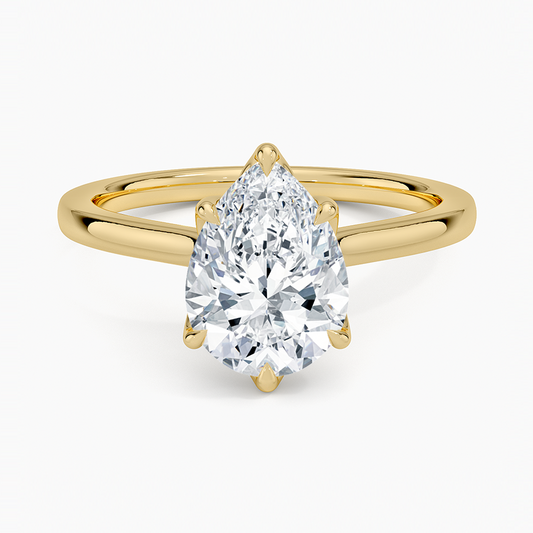 Elodie Cathedral Solitaire Ring - Pear Center Stone