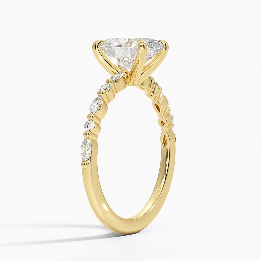 Delicate Versailles Diamond Ring - Oval Center Stone