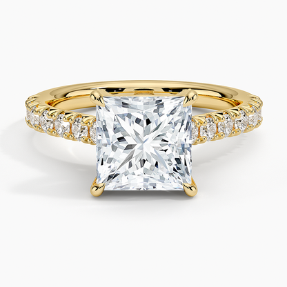 Sienna Half Coverage Hidden Accents Diamond Ring (1/2 ct. tw.) - Princess Cut Center Stone