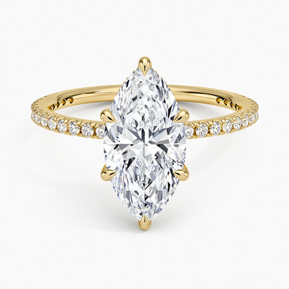 Perfect Fit Three-Quarter Diamond Ring (1/4 ct. tw.) - Marquise Center Stone
