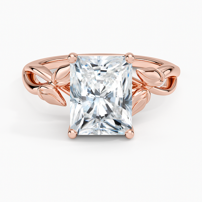 Budding Willow Solitaire Ring - Radiant Cut Center Stone