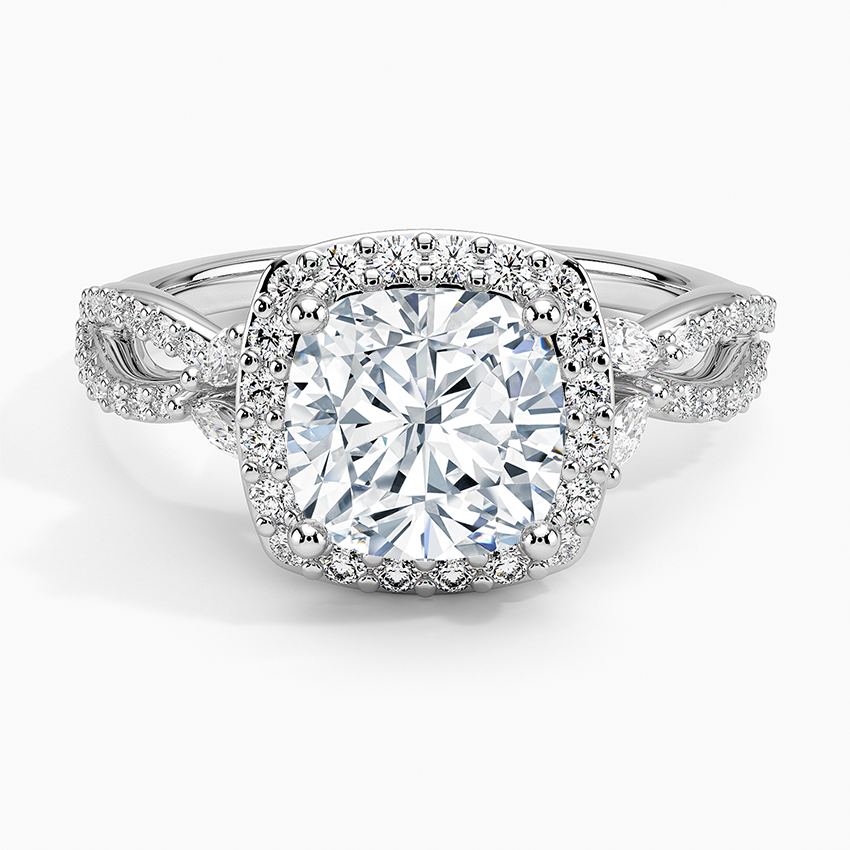 Luxe Willow Halo Diamond Ring (2/5 ct. tw.) - Cushion Cut Center Stone