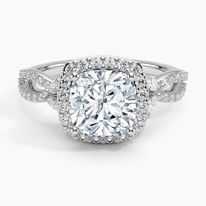 Luxe Willow Halo Diamond Ring (2/5 ct. tw.) - Cushion Cut Center Stone