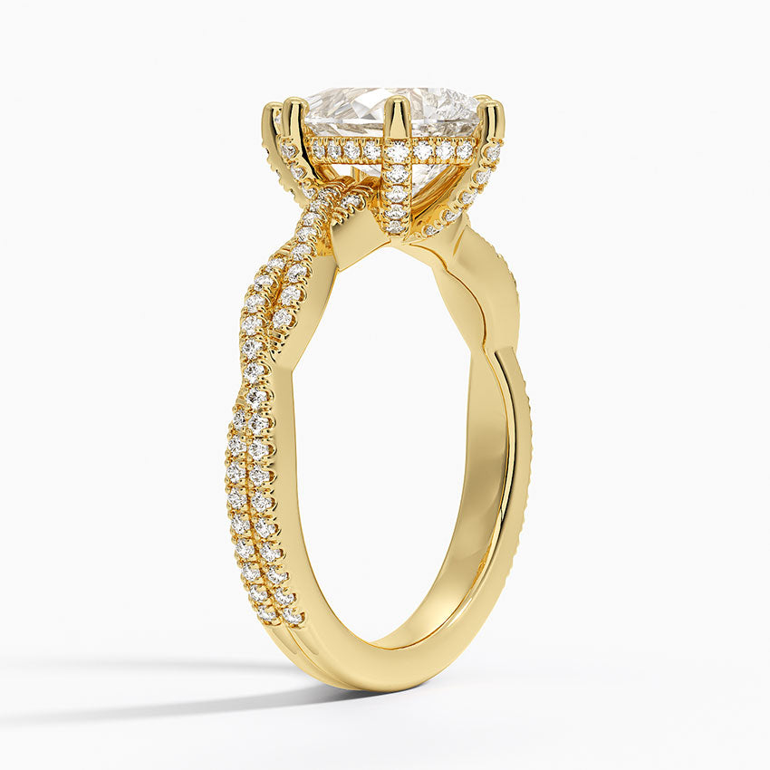 Adorned Luxe Petite Twisted Vine Diamond Ring - Pear Center Stone
