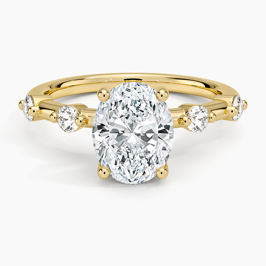 Aimee 1.7mm Diamond Ring - Oval Center Stone
