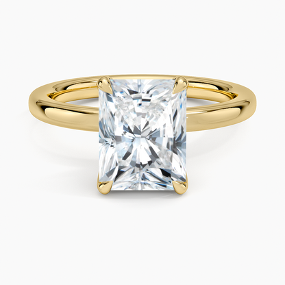 2mm Petite Elodie Perfect Fit Solitaire Ring - Radiant Cut Center Stone
