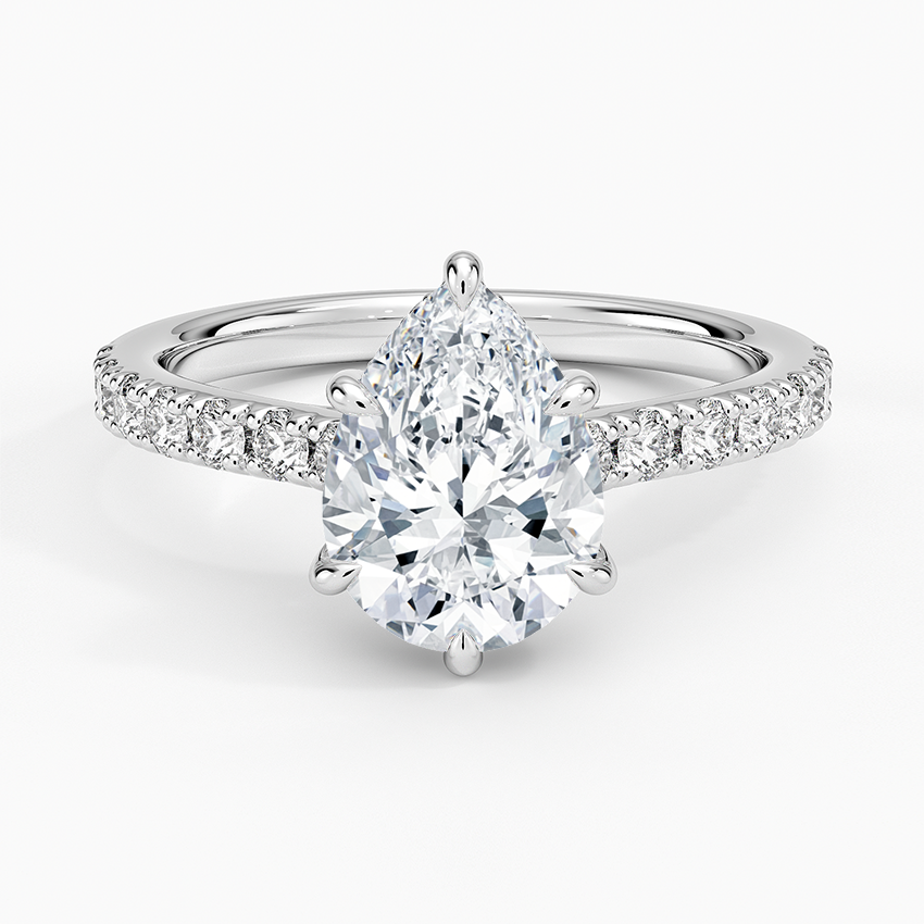Grand Lissome Diamond Ring - Pear Center Stone