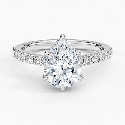 Grand Lissome Diamond Ring - Pear Center Stone