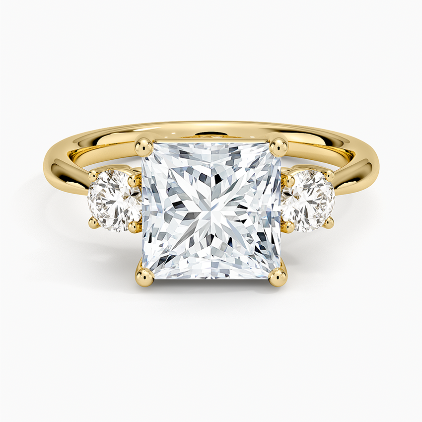 Selene Three Stone Diamond Ring (1/3 ct. tw.) - Princess Cut Center Stone