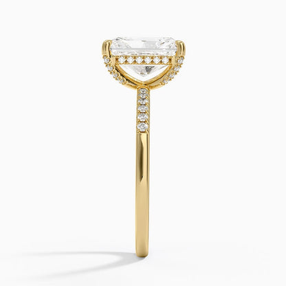 Viviana One-Quarter Coverage Diamond Ring - Radiant Cut Center Stone