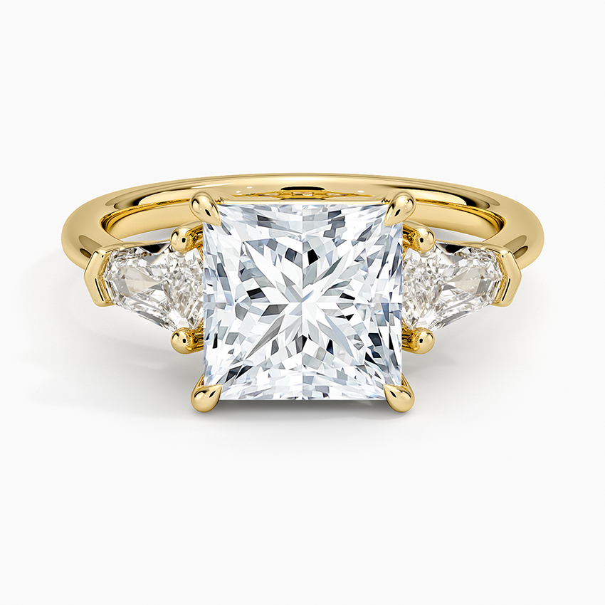Shield Cut Three Stone Diamond Ring (1/2 ct. tw.) - Princess Cut Center Stone