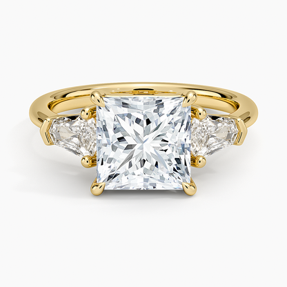Shield Cut Three Stone Diamond Ring (1/2 ct. tw.) - Princess Cut Center Stone