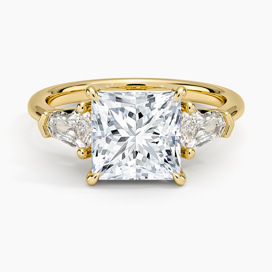 Shield Cut Three Stone Diamond Ring (1/2 ct. tw.) - Princess Cut Center Stone
