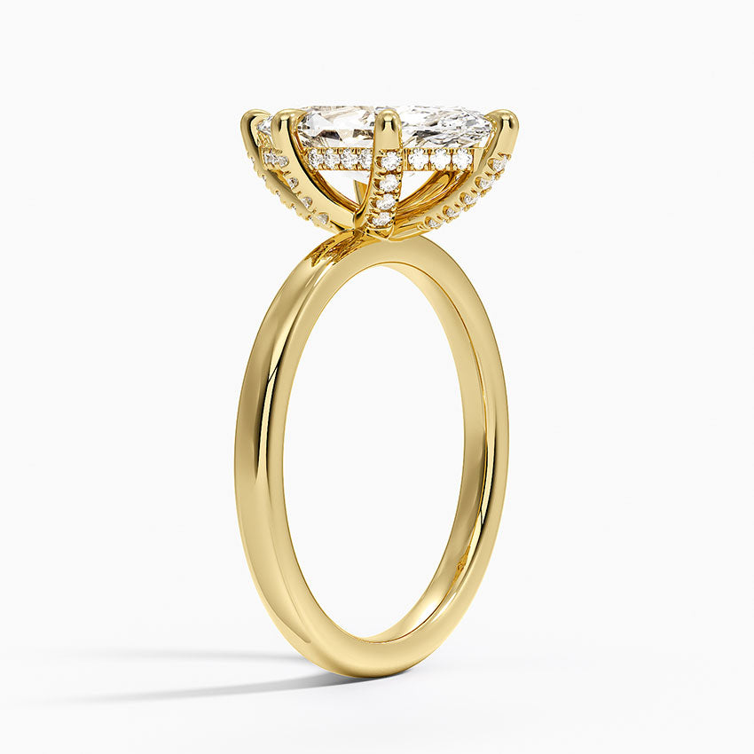 Lumiere 2mm Diamond Ring (1/8 ct. tw.) - Marquise Cut Center Stone