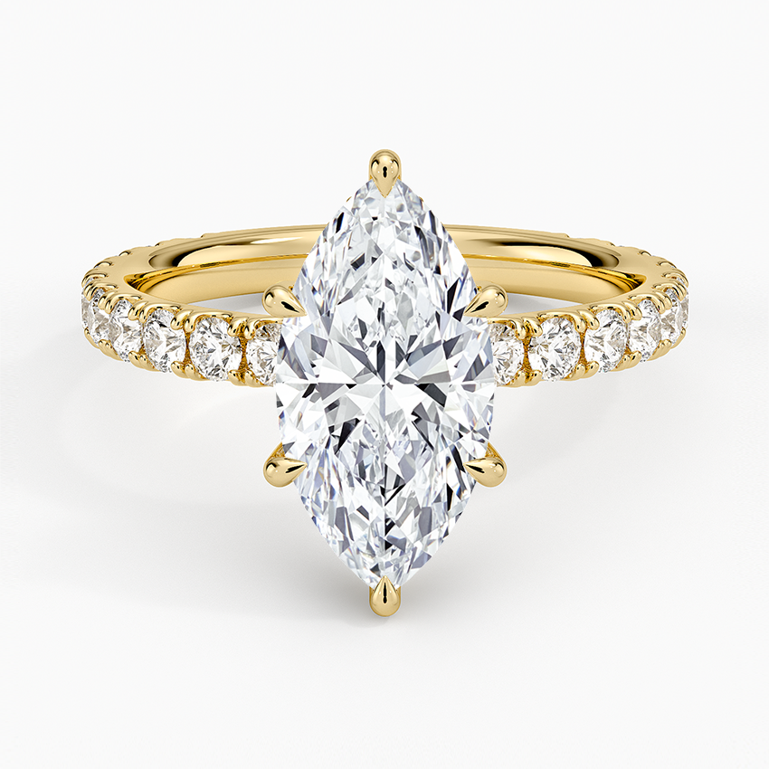Grand Perfect Fit Three-Quarter Diamond Ring - Marquise Center Stone