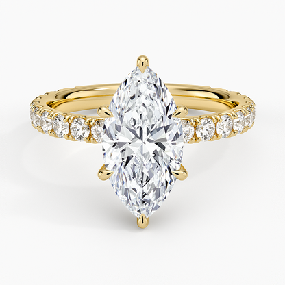 Grand Perfect Fit Three-Quarter Diamond Ring - Marquise Center Stone