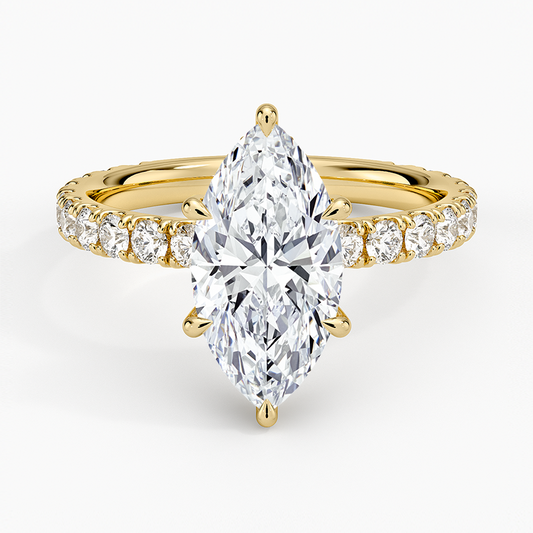 Grand Perfect Fit Three-Quarter Diamond Ring - Marquise Center Stone