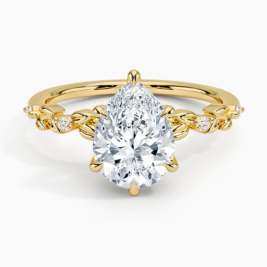 Briar Diamond Ring - Pear Cut Center Stone