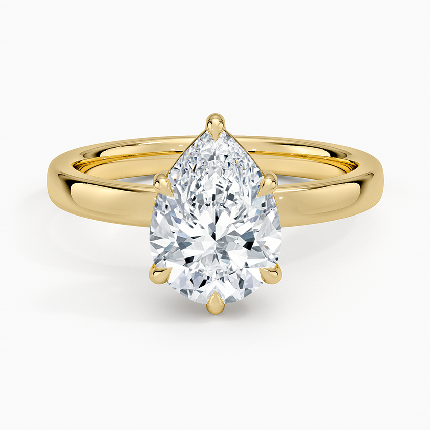 Fairmined Perfect Fit Solitaire 2.5mm Ring - Pear Cut Center Stone